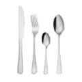 Stainless steel 4-piece western cutlery set, silver polished finish, modern dining tableware. - Silver
