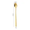 Cuchara de servicio dorada de acero inoxidable con un mango texturizado martillado 22.2cm - Cuchara para hielo de punta / Dorado