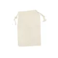 Pochette en coton et lin beige naturel avec cordon pour rangement de petits objets cadeaux. - Sac en toile de jute / Blanc