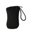 Sac de rangement portable noir avec fermeture éclair et dragonne pour couverts de voyage. - Sac Oreiller / Noir