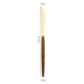 Gold steak knife with wood grain handle table cutlery 21.9cm dining table tool - Gold Dinner Knife