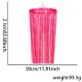 Cortina de flecos de oropel rosa neón decoración colgante para fondo de fiesta 2.1m x 30cm - Seda Recta - Rosa Neón (Anillo Colgante de Flecos Rosa Neón) / 1 Pieza