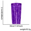 Decoración de flecos colgantes de oropel morado 2.1m colgante de fiesta de neón DIY - Seda Recta - Púrpura Neón (Anillo Colgante de Flecos Púrpura Neón) / 1 Pieza