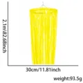 Cortina de flecos de neón colgante, adorno de techo de fiesta fluorescente, altura de 2,1m. - Seda Recta - Amarillo Neón (Anillo Colgante de Flecos Amarillo Neón) / Paquete Individual