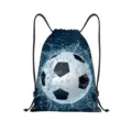 Sac à dos cordon étanche avec motif de ballon de football et éclaboussures pour sport. - Style Football Éclair (jiayingskd196)