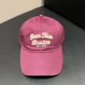 American retro embroidered baseball hat for women, casual soft top sun cap with wide brim. - Adjustable / Grape Purple