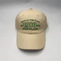 Khaki honkbalpet voor heren en dames, vintage 1980 groen borduurwerk katoenen zachte pet. - Verstelbaar / Beige