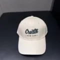 Beige geborduurde honkbalpet met Create tekst, casual zonbescherming vaderhoed voor unisex. - Verstelbaar / Beige