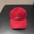 Red baseball cap for women, casual adjustable duckbill sun hat with letter embroidery. - Adjustable / Burgundy