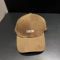 Detailed view of brown brushed baseball cap, casual Korean style outdoor sun protection hat. - Adjustable / Coffee