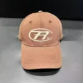 Vintage washed cotton baseball cap with embroidered logo, unisex casual duck tongue hat. - Adjustable / Coffee