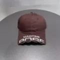 Cappellino da baseball ricamato marrone vintage, berretto casual streetwear con effetto slavato - Regolabile / Caffè