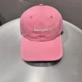 Roze geborduurde honkbalpet met Awesome letter voor dames, trendy stijlvolle zonnehoed. - Lichtroze