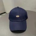 Donkerblauwe katoenen honkbalpet met geborduurde letter, zachte casual pet voor dagelijks. - Verstelbaar / Marineblauw