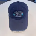 Navy blue vintage baseball cap featuring ENJOY embroidered lettering and classic curved brim. - Navy Blue
