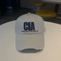 Casual gewassen honkbalpet met geborduurd letterdesign, zachte zonnehoed voor dagelijks gebruik. - Verstelbaar / Wit