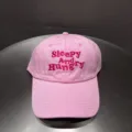 Roze geborduurde honkbalpet voor dames, Koreaanse stijl snoepkleur casual zonbeschermingshoed. - Verstelbaar / Roze