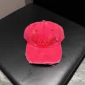 Vintage gewassen baseballpet voor heren en dames, trendy distressed katoenen streetwear cap - Verstelbaar / Rozerood