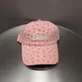 Koreaanse stijl roze bloemen geborduurde honkbalpet voor dames, schattige zachte hoed. - Verstelbaar / Roze