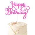 Υπέροχη ροζ γκλίτερ Happy Birthday λεπτομέρεια topper τούρτας για πάρτι γενεθλίων. - Τριανταφυλλί