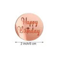 Disque de décoration de gâteau d'anniversaire en acrylique or rose 2 pouces - Style Anniversaire 2 / Or rose