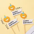 Schattige leeuw taarttopper set met gelukkige verjaardag banner voor feestdecoratie. - Leeuwen 3-delige Set