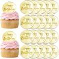 Χρυσά ακρυλικά τοπς τούρτας Happy Birthday διακοσμήσεις για παιδικό πάρτι γενεθλίων σετ. - Στυλ Γενεθλίων 1 / Χρυσό σαμπανί