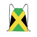 Sac a dos cordon en polyester design drapeau jamaique, sac de sport leger pour exterieur. - Style Drapeau de la Jamaïque (jiayingskd201)
