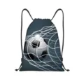 Sac a dos cordon en polyester avec motif de football, ideal pour sport en plein air et fitness. - Style Filet de Football (jiayingskd202)