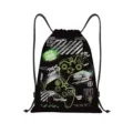 Sac à dos cordon en polyester noir avec motif de jeu vidéo pour sport et loisirs. - Style Manette de Jeu Cyber (jiayingskd204)