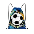 Sac à dos cordon en polyester avec motif football, idéal pour le sport et les voyages. - Style Lettres de Football (jiayingskd206)