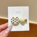 Korean style polka dot cat side clip sweet duckbill hair clip cute hairpin hair accessories - Cat / 1 Piece / Beige