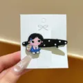 Niedliche Cartoon-Entenschnabel-Haarspange mit Schleife, süßes Haar-Accessoire für den Alltag. - Blaues Kleid Stil