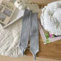 Ballet style grey cotton stirrup leg warmers, winter warm slouch socks for women. - One Size / Light Gray
