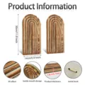 Houten boog wanddecoratie set met 3D lijnontwerp en metalen haak voor slaapkamer inrichting. - 2 Stuks/Verpakking