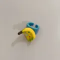 Bague banane strass style Y2K doux et cool, couleur macaron large bague de fruit tropical. - Banane