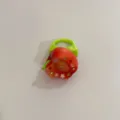 Bague large en résine style YK2 avec motif fruit rouge et strass colorés mignons. - Cerise