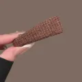 Barrette à cheveux tressée femme élégante marron rose pince BB mignonne accessoire frange quotidien - Clip BB Triangle Tweed Café / 1 Pièce