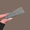Élégant barrette à cheveux en tweed tissé pour femmes, élégant accessoire gris doré. - Clip BB Triangle Tweed Bleu / 1 Pièce