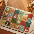 Zerbino con simpatici motivi di cani e design patchwork per la decorazione dell'ingresso. - Limone Animale Domestico Rotto Verde