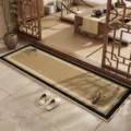 New Chinese style linen hallway floor mat, non-slip long runner rug for entryway and balcony. - 40*120CM / Time Lavender