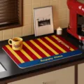 American retro leather kitchen drain mat waterproof anti-slip table placemat wear-resistant - Happy Time