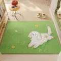 Green cartoon dog door mat, silk loop non-slip floor mat for entryway and home porch decor. - 40x60cm / Happy Lawn Puppy