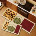 Country style diatomite kitchen floor mat two piece set, water absorbent and non slip rug. - Cucumber