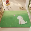 Cute cartoon puppy silk loop door mat non-slip floor mat for home entrance porch decor. - 40x60cm / Lawn Puppy