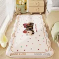 Cozy bedroom bedside carpet, soft fluffy imitation cashmere rug with cute cartoon design. - 40*120cm / Tabby Kitty