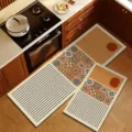 Pastoral style diatom mud kitchen floor mat set absorbent non slip anti fatigue rug - Pinghao