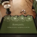 Luxury style green floral entryway door mat, non-slip dust-proof mat for home hallway. - 40*60cm (Coil Mat) / Green Paper Spring