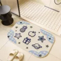 Cartoon bathroom floor mat, absorbent non-slip bath rug for home shower room and toilet use. - 60*90cm / Blue Dream
