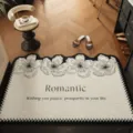 Modern luxury non-slip entrance door mat with elegant floral print and English text quote. - 40*60cm (Coil Mat) / Floral Romance